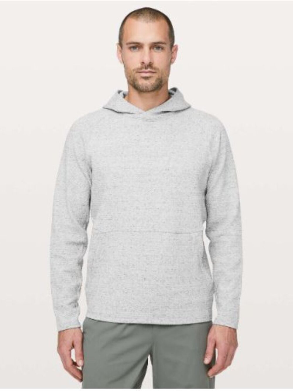 Lululemon Men XXL At Ease Hoodie Sweatshirt Heathered Melody Light Grey Active